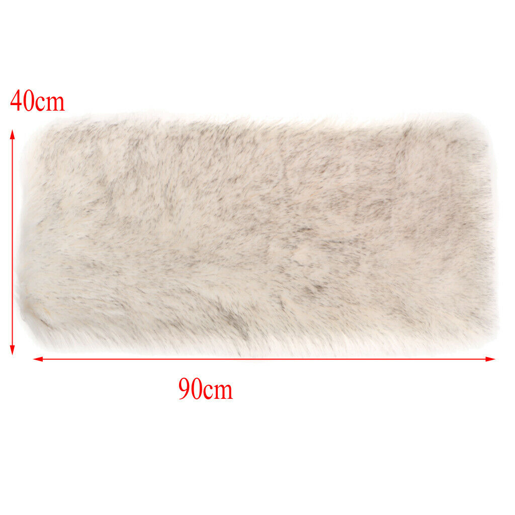 Shaggy Fluffy Area Rug Car Chair Sofa Seat Cushion Floor Mat  Gray+White