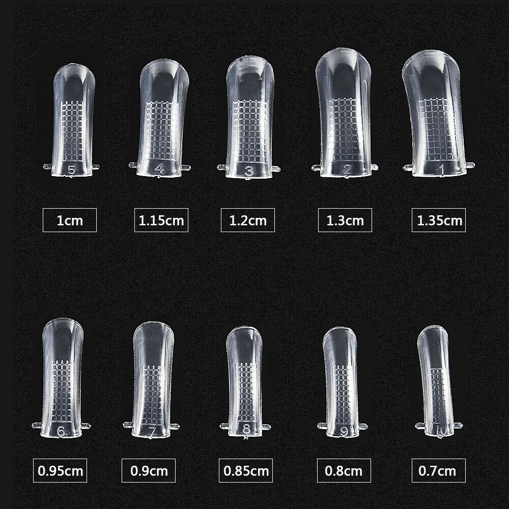 100 PCS With scale Dual Nail Art System Form UV GEL Acrylic False Tips Tool ~