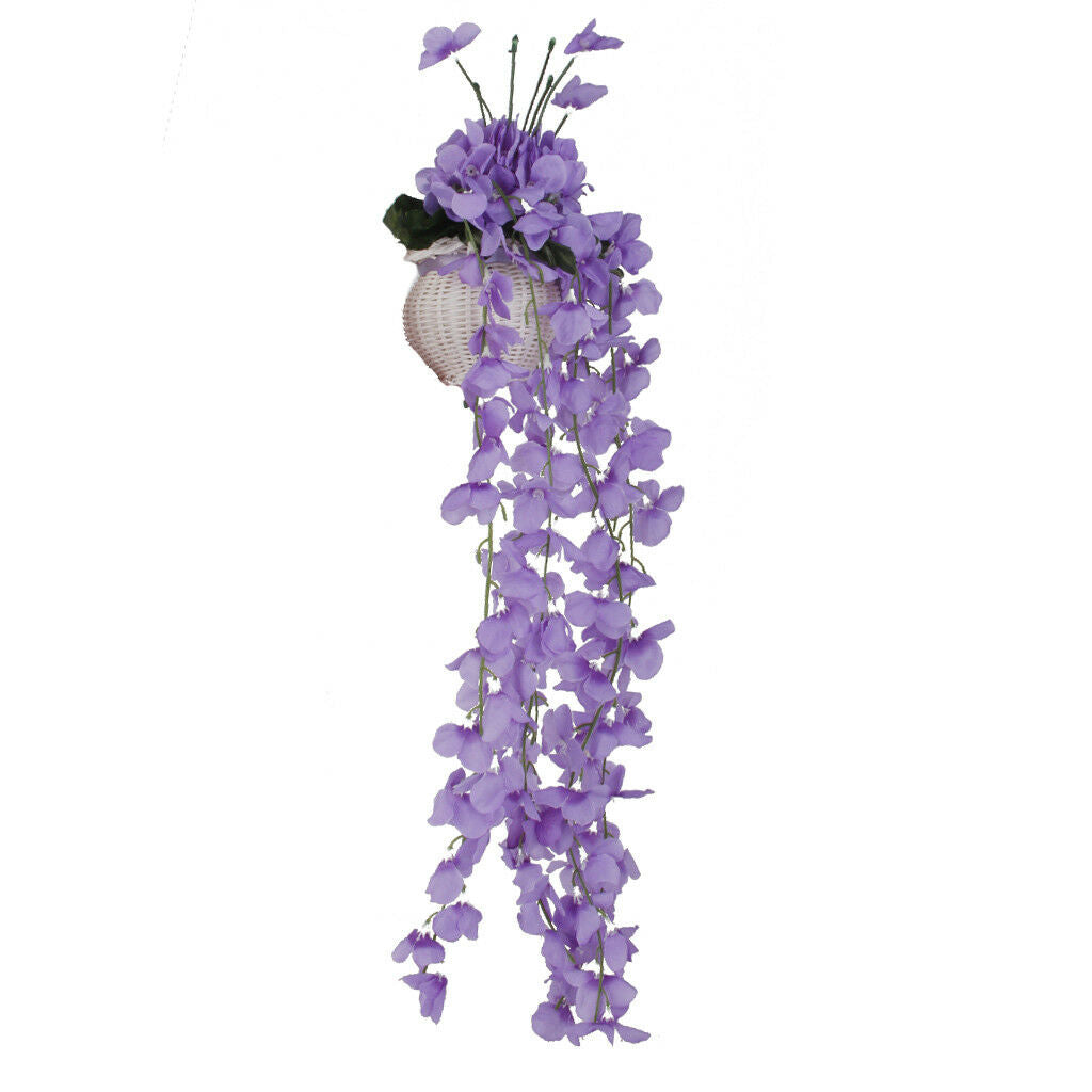 7-branch Wall Hanging Artificial Ivy Vine Hydrangea Garland Decor Purple