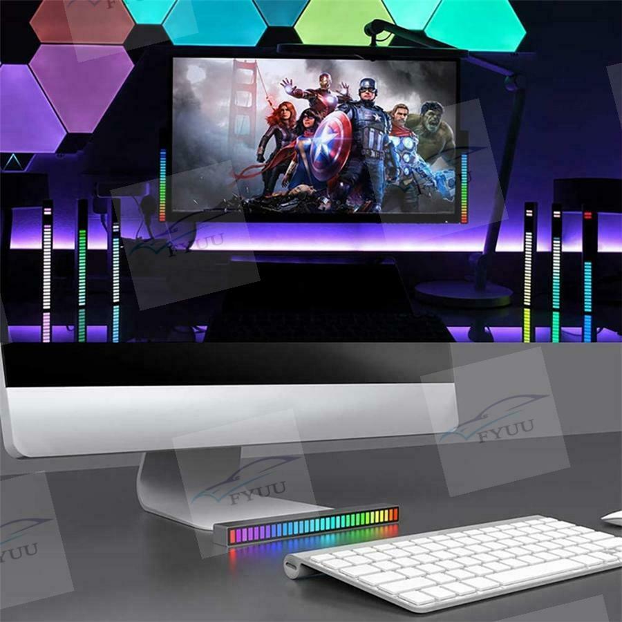 Car Sound Control RGB Voice-Activated Music Rhythm Ambient Light with 32 LED