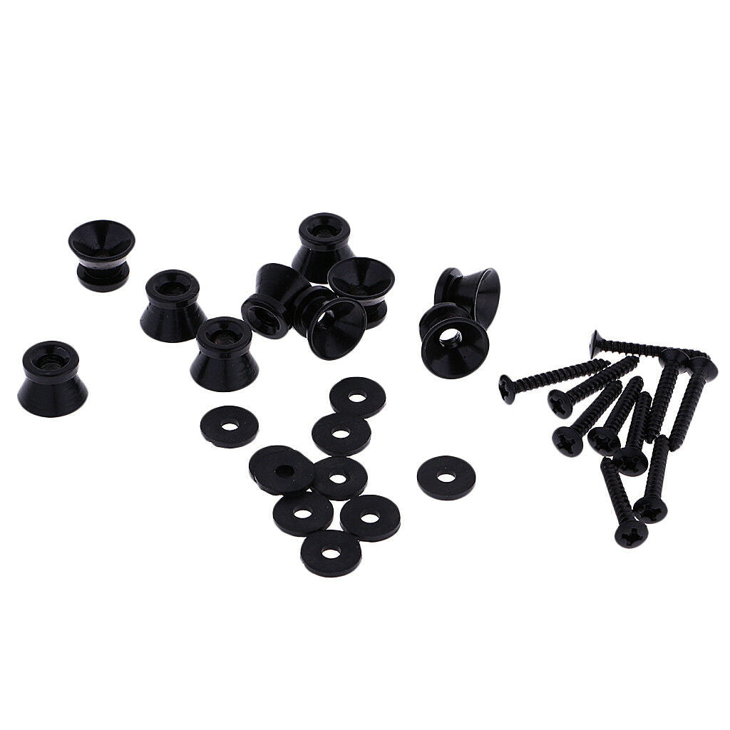 20Pcs/Set Black Eectric Guitar Bass Strap Lock Tail Pin Ukulele Pins Button