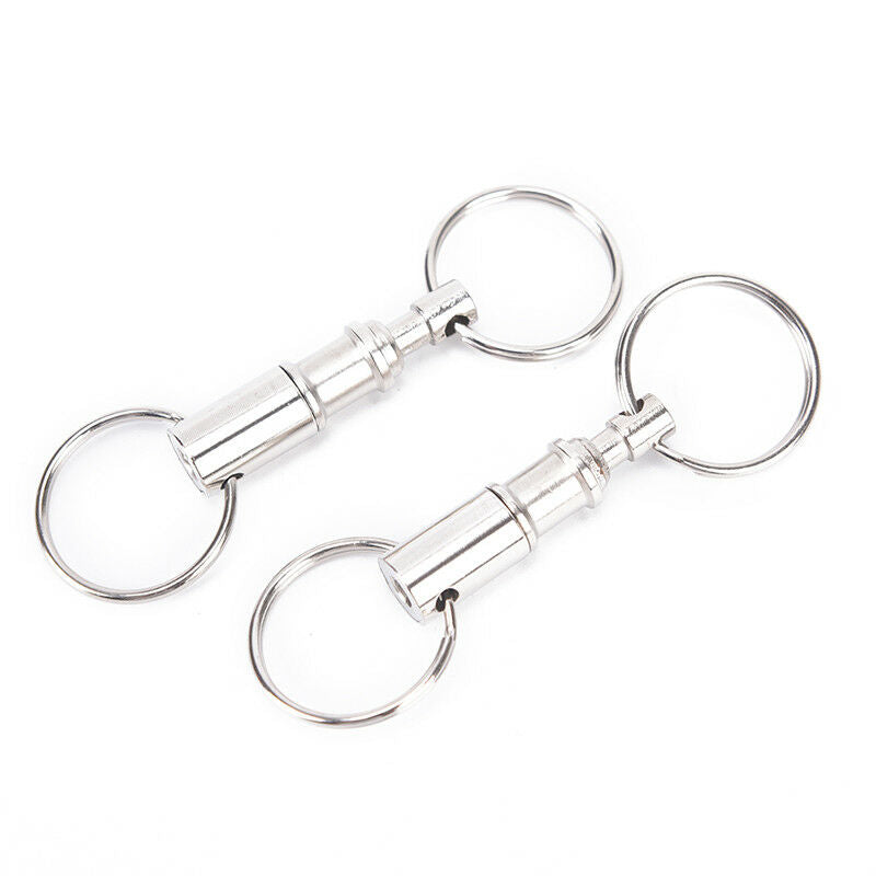 2Pcs Outdoor Backpack Key Ring Carabiner Double Key Ring Padlock Keychain.l8