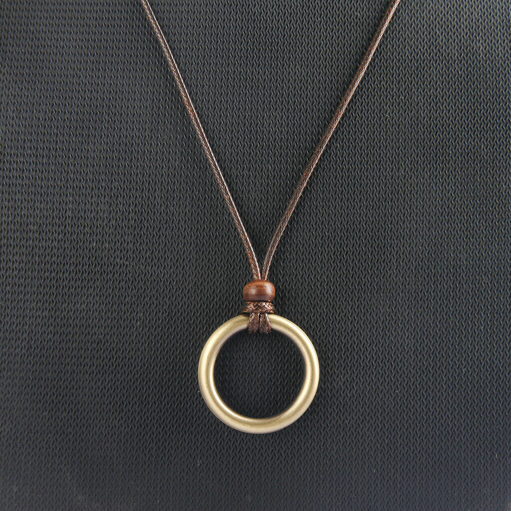 Prettyia Classic Braided Wax Cord Metal  Pendant Necklace