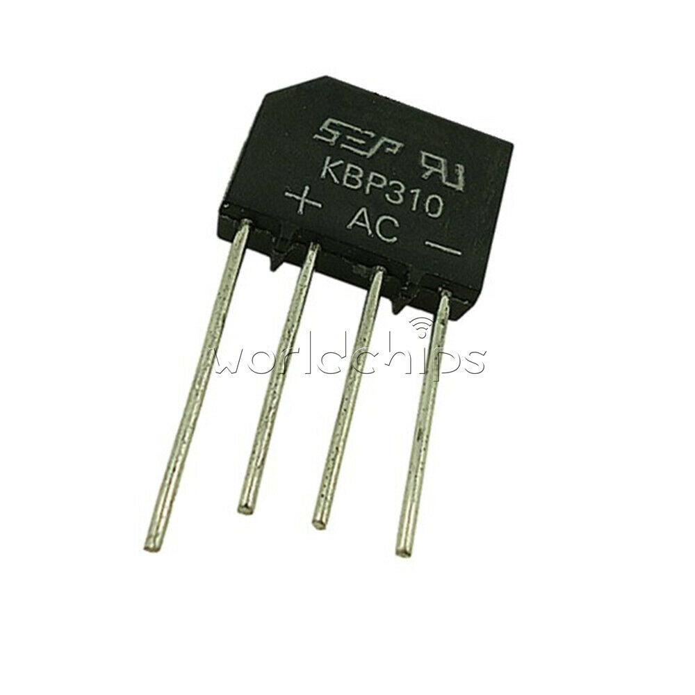 50PCS KBP310 SIP-4 3 Amp Bridge Rectifier 50 to 1000 Volts Replace RS310