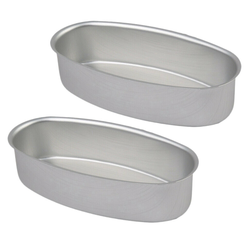2 Pcs Non Stick Oval Bread Pan Homemade Baking Tool Bakeware Aluminum Alloy