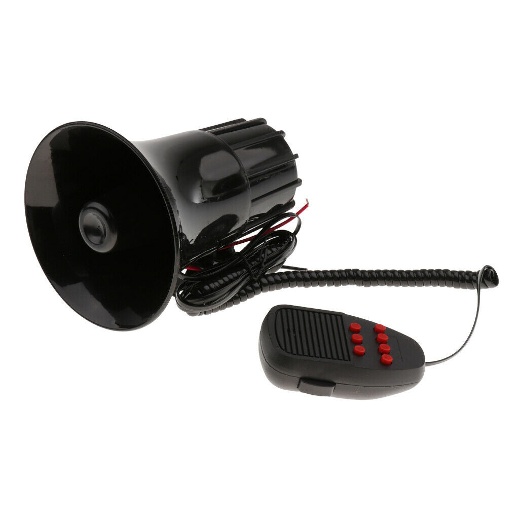 7 Tone Alarm Horn With Mic PA Speaker for 12V 50W Universal Car Truck Motos