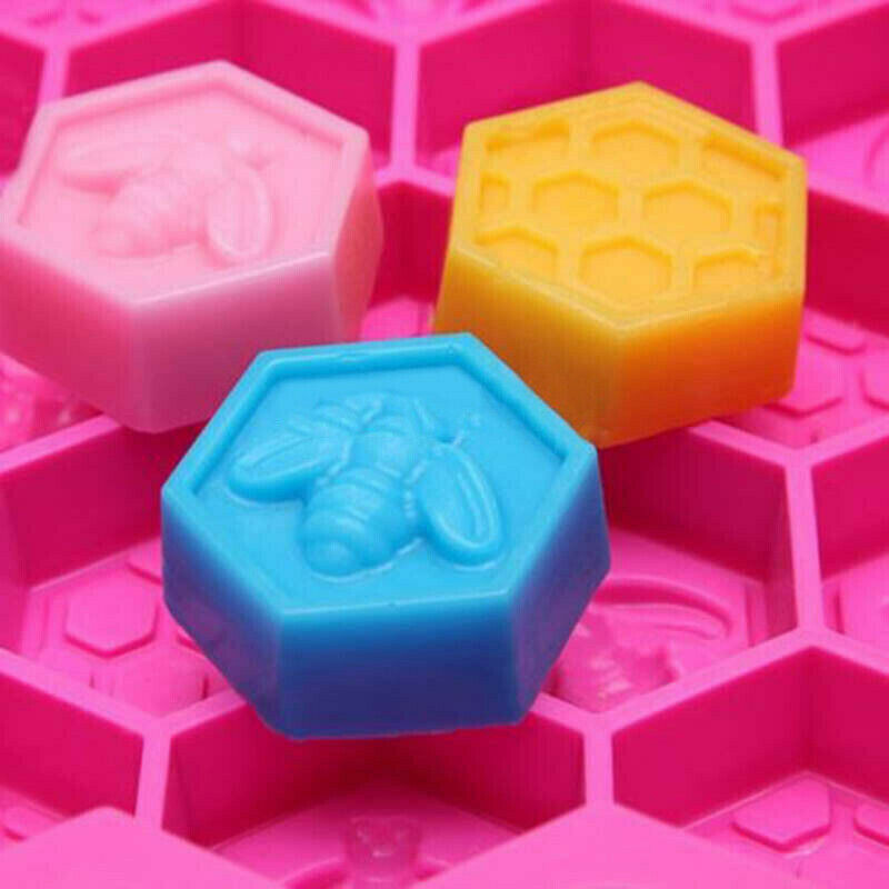 19 Cell Silicone Bee Honeycomb Cake decor Chocolate Soap Candle Bakeware M JBDA
