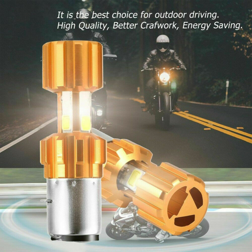 H6 BA20D DC12V LED COB Motorcycle Bike Hi/Lo Headlight Lamp Bulb 6000K 2000LM_US