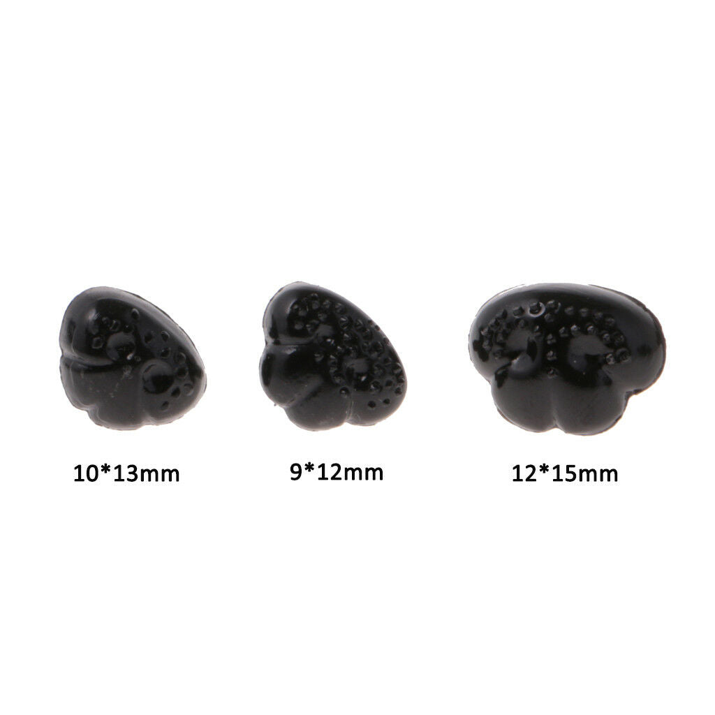 300x Black Plastic Animal / Dog Safety Noses For Teddy Bears Soft Toys DIY