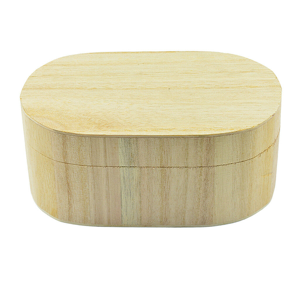 Unfinished Oval Shape Wooden Jewelry Gift Box Case Magnetic for Painting