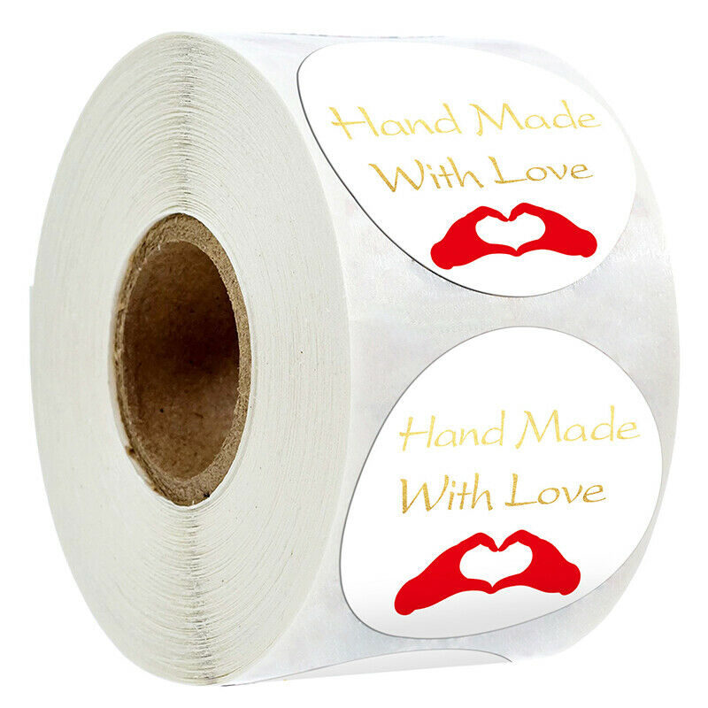 500pcs Hand Made With Love Stickers Scrapbooking for Package Seal Labels .l8