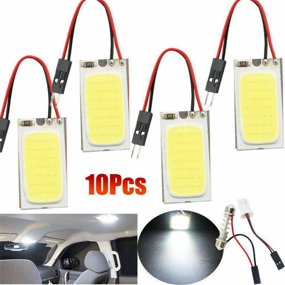 10x 12V 6W 48SMD COB LED Car Interior Dome Panel T10 Festoon Light Lamp Bulb US！