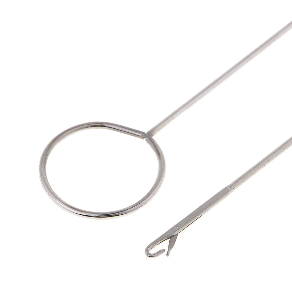 10Pcs Metal Loop Turner Hook with Latch for Turning Fabric Tube Strap Strip
