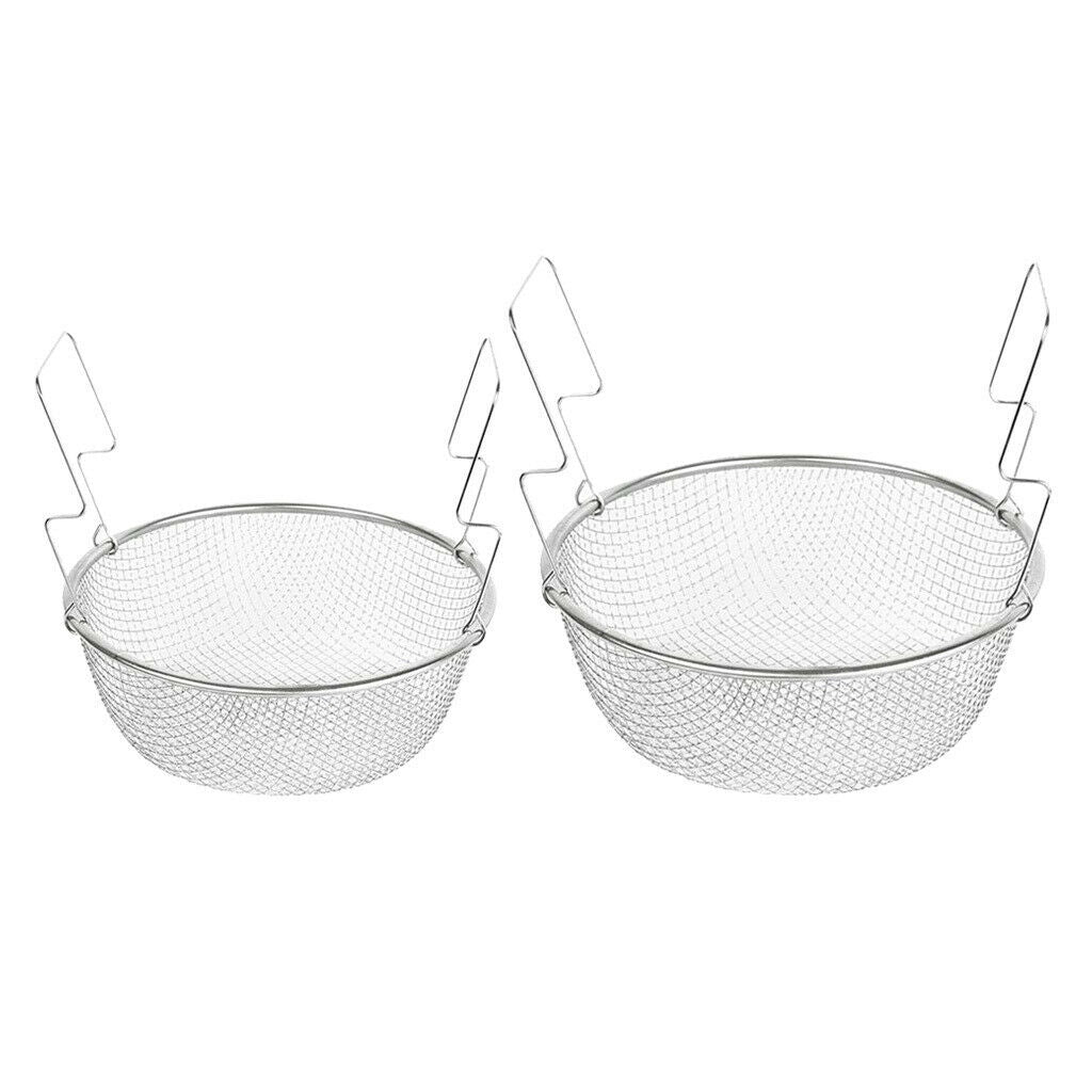 18cm & 23cm Durable Stainless Steel Kitchen Strainer Basket Kitchen Colander