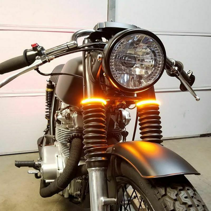 LED 39mm-41mm Motorcycle Fork Turn Signal/Running Light Kit w/ Transparent Lens