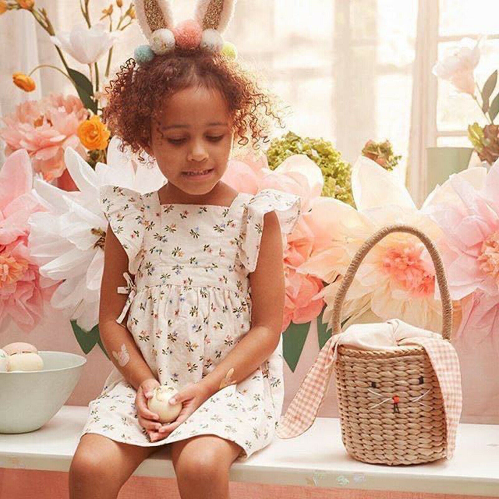 Straw Basket Children Beach Cute Rattan Bag Purse Handbag Photo Props Home