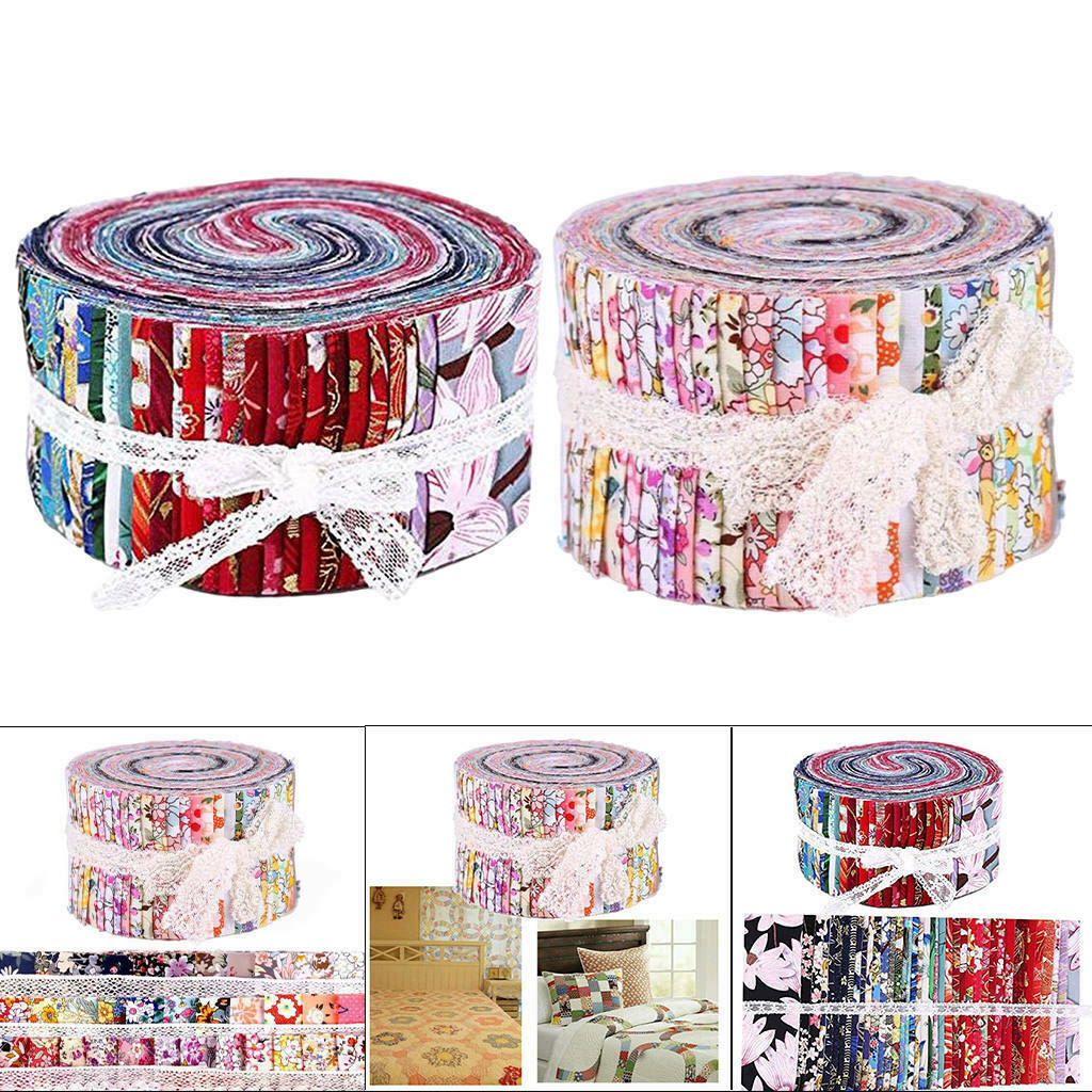 72Pieces Fabric Strips 2.5 Inch Sewing DIY Precut Craft Fabric for Patchwork