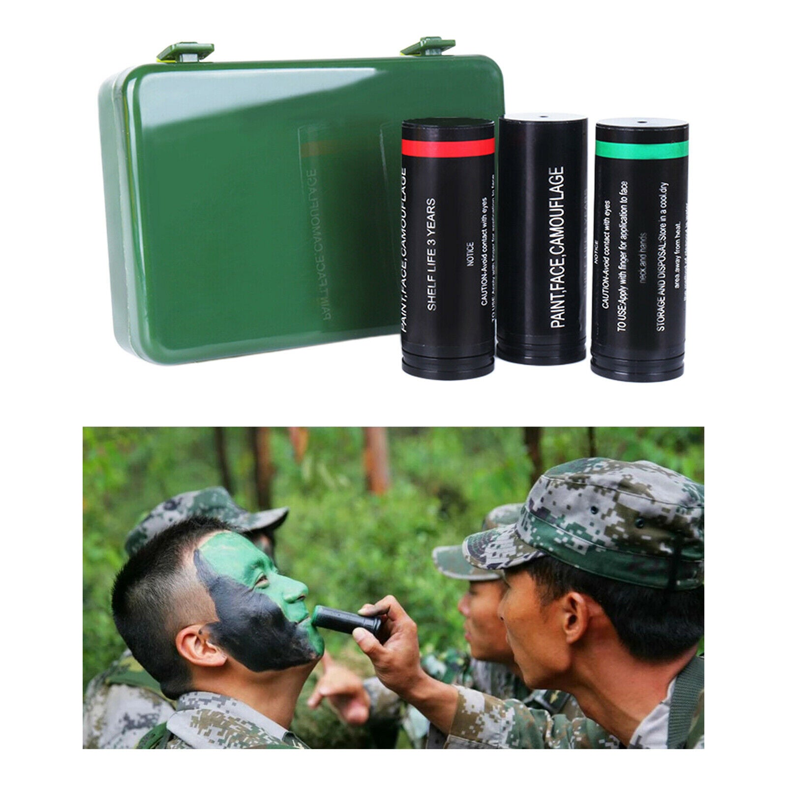 3Pcs Face Paint Stick Camo Face Body Paint for Costume Makeup Hunting Tattoo