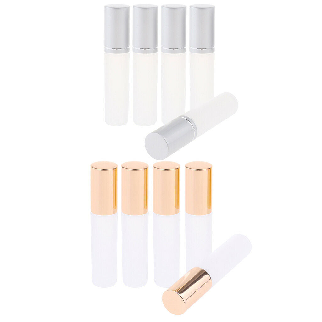 10 Pieces 5ml Refillable Essential Oil Bottle with Roller Ball for Home Travel