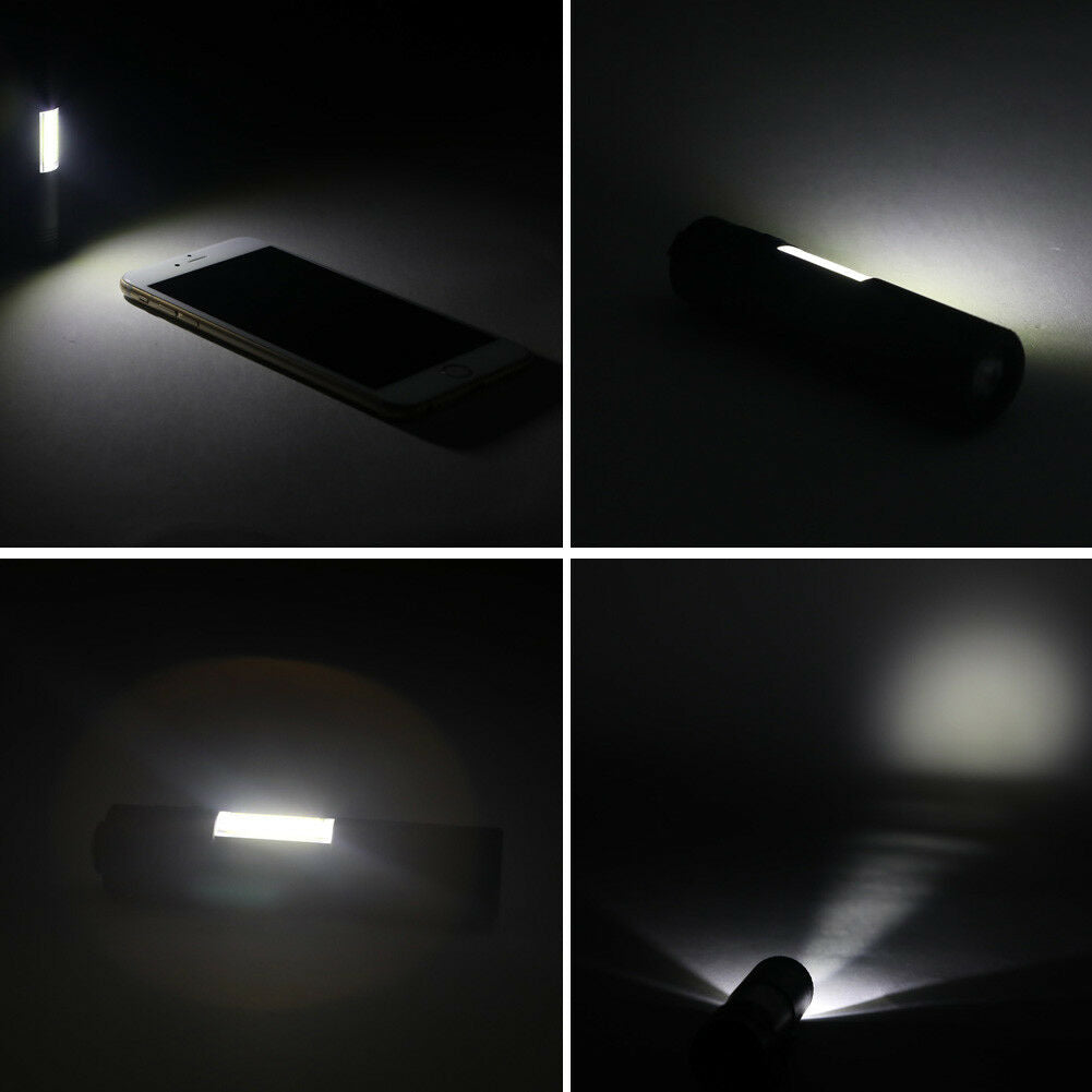 Zoom 2000 LM Q5 + COB LED Mini Flashlight AA/14500 Pocket Torch Lantern Tools