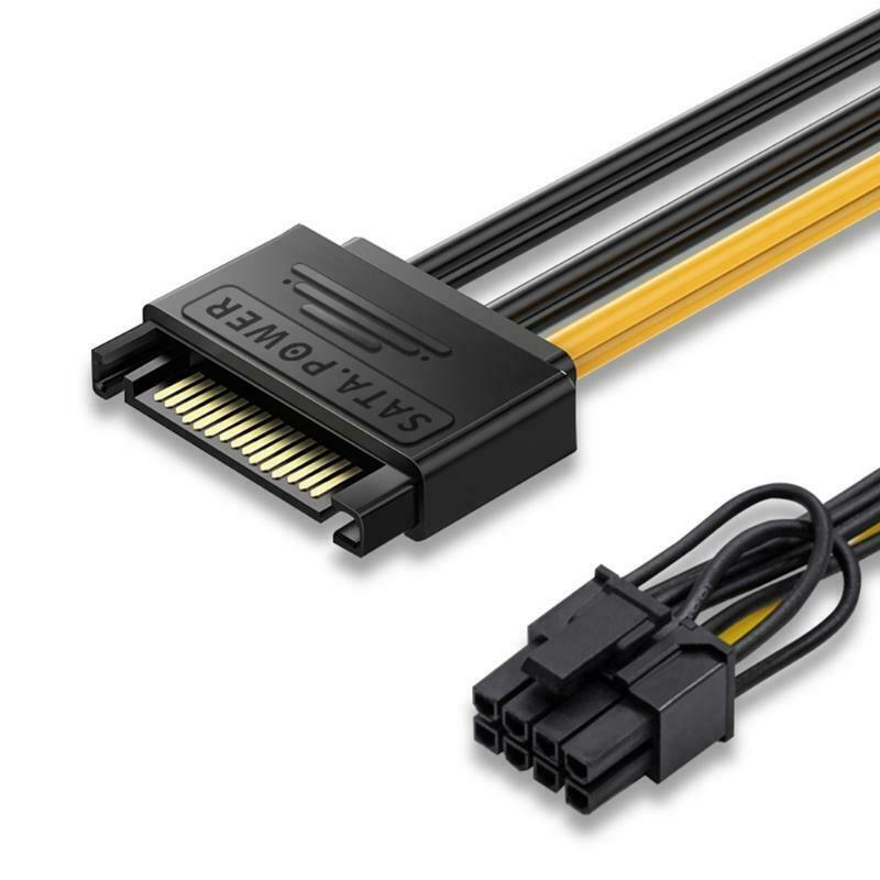 15-Pin SATA Male to 8Pin(6+2pin) PCI-Express Male Video Card Power Adapter