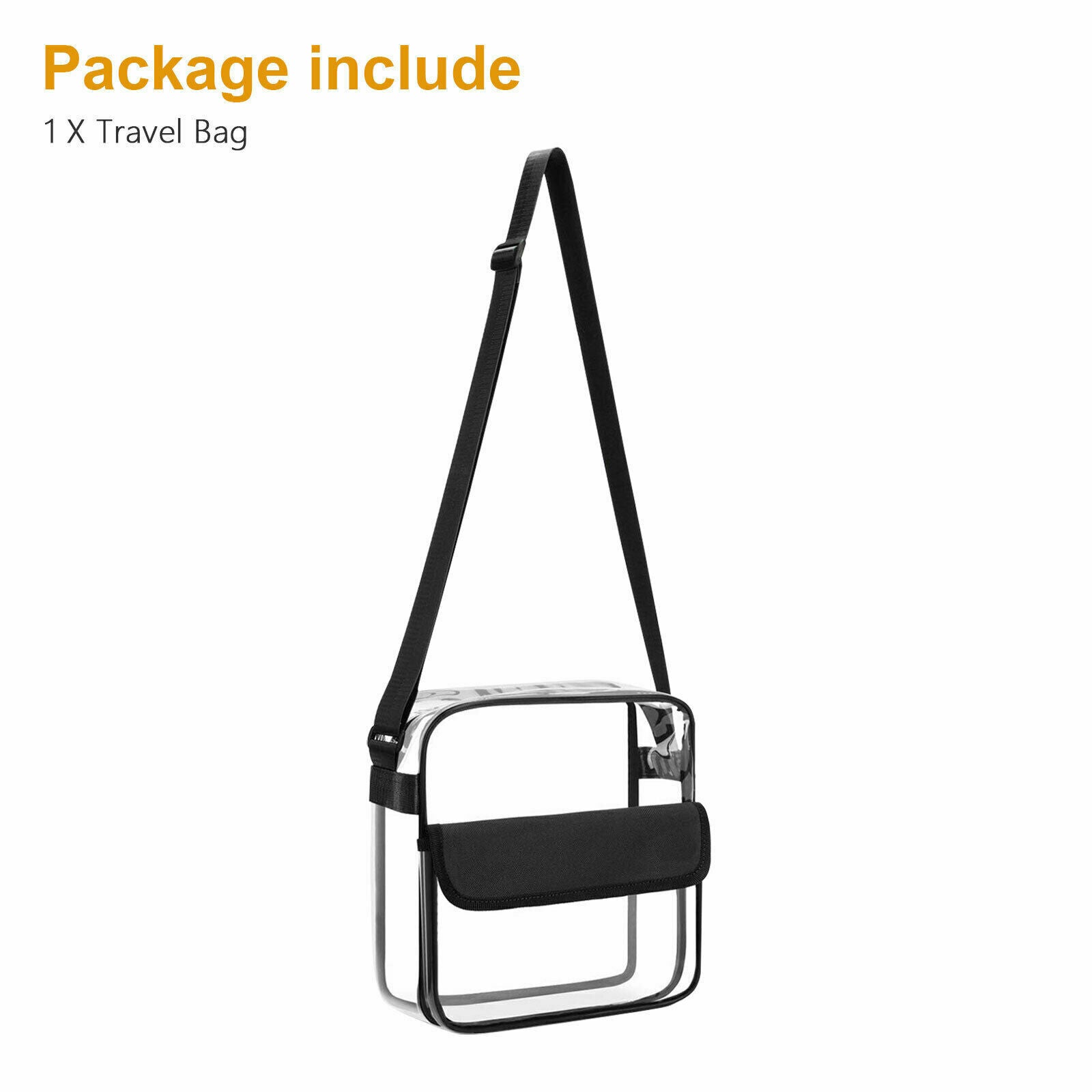 Women Clear Plastic Tote Bag Transparent Handbag Zip Purse NFL Stadium Crossbody