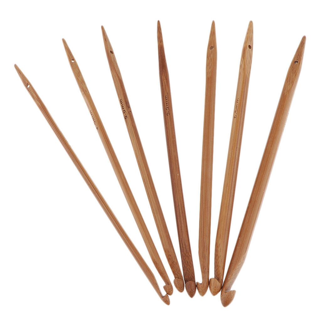 7Pcs/lot Bamboo Knitting Needle Sets Single Point Knitting Needle Wrap Bamboo