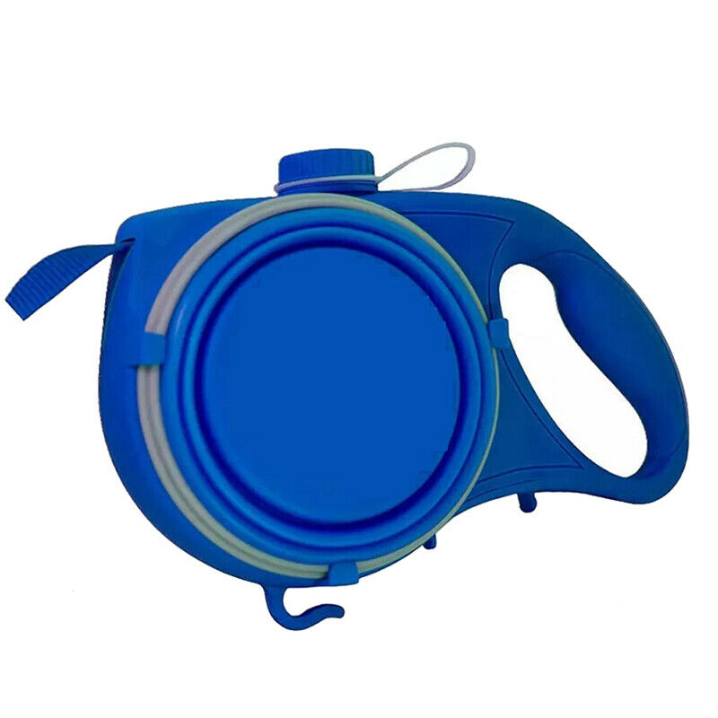 Retractable Dog Leash Nylon Foldable Travel Bowl Portable Puppy Water BottleBDA