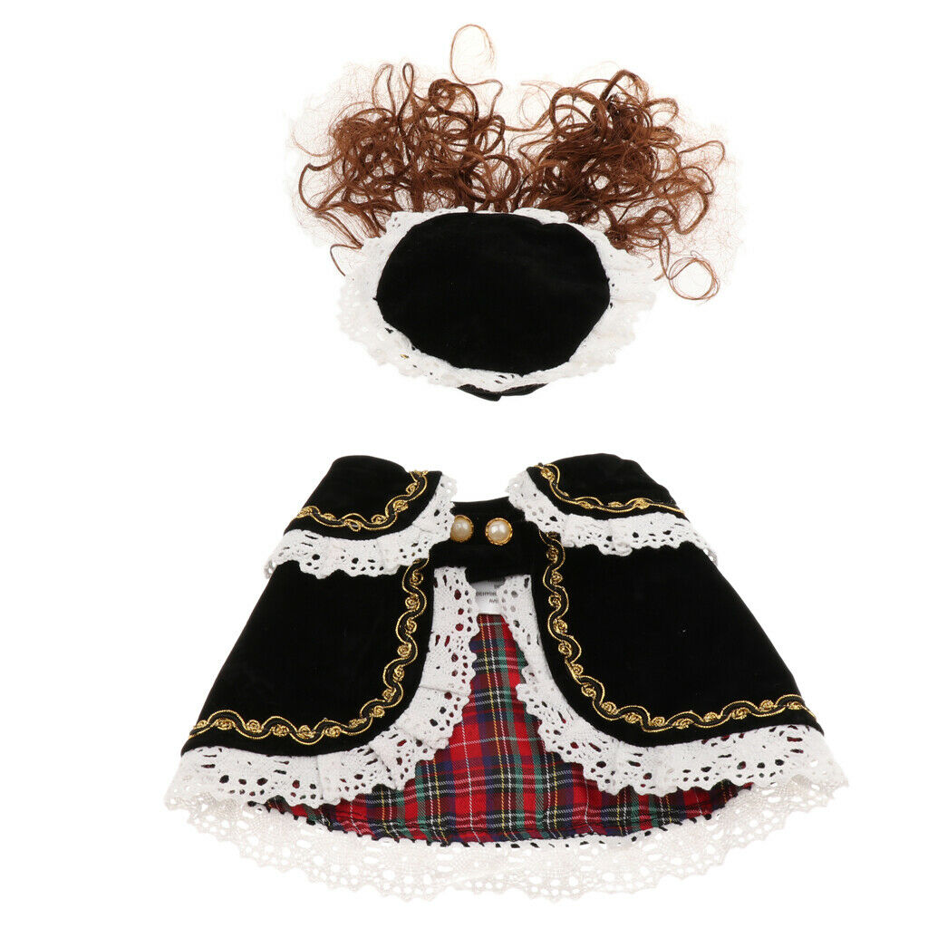Pet Princess Clothes for Small Dog & Cat Summer Lace Shawl Hat Wig Outfit L
