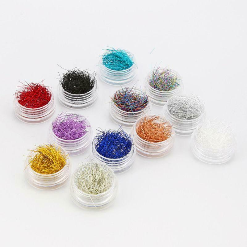 12 Pcs/set Mixed Color Grid Thin Line Metal Wire Epoxy Filling Material Mold for