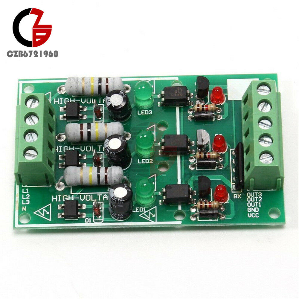 3-Channel AC 220V Optocoupler Isolation Module Testing Module No PCB Holder