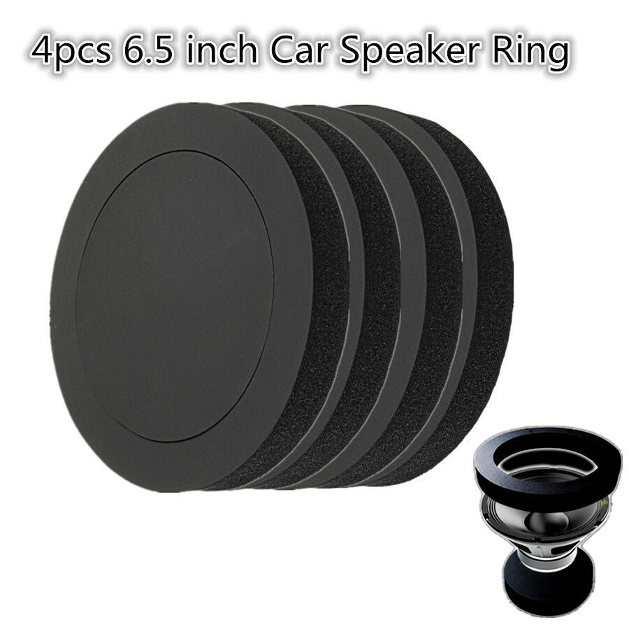 4 Pcs 6.5 inch Black Soundproof Cotton Ring For Car Audio Speaker Bass Door Trim