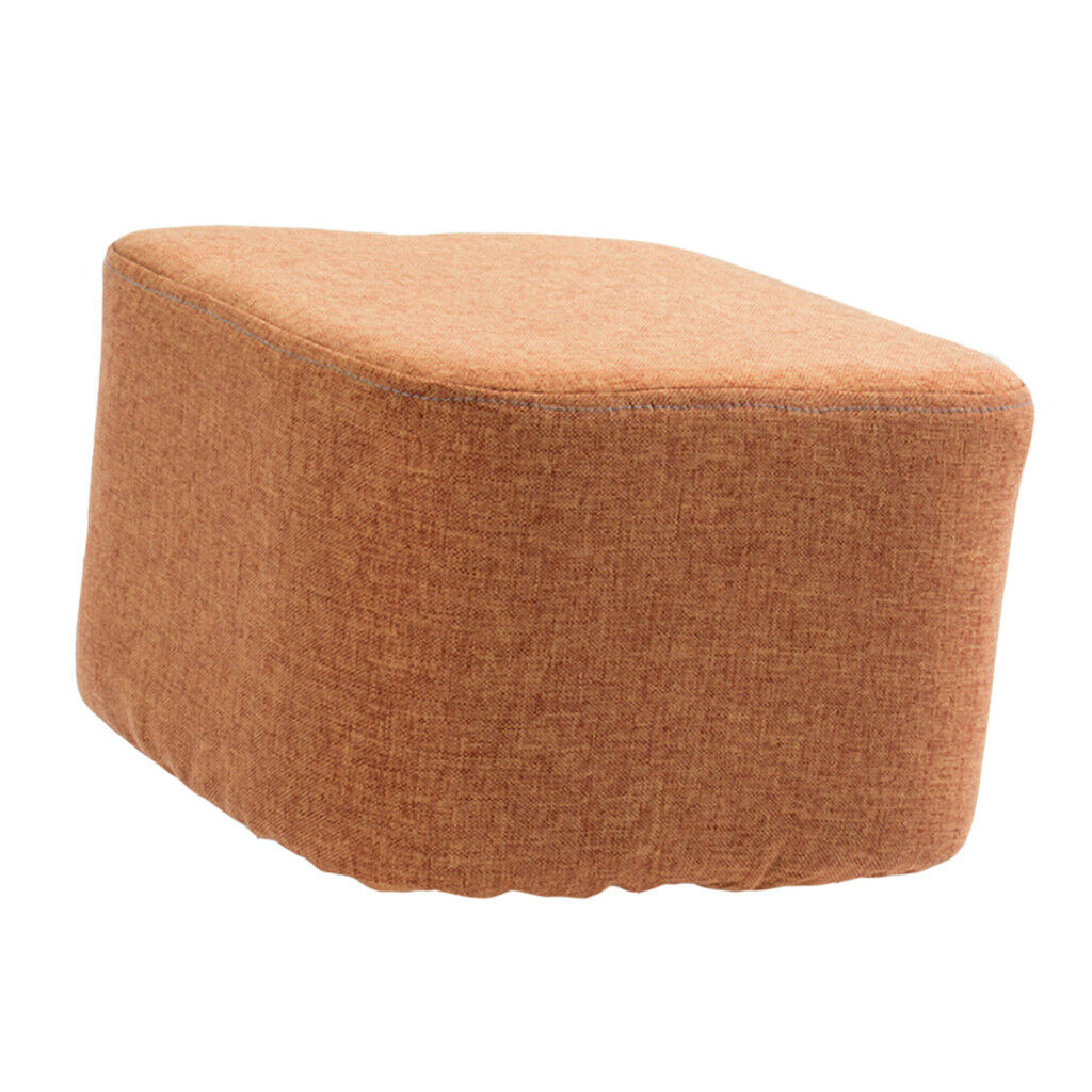 Soft Breathable Stool Cover Cushion Sleeve for Footstool Orange+Light Gray