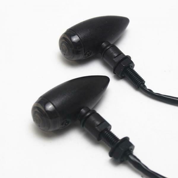 Pair of 12V Motorcycle Turn Signal Indicators, Amber Light Lamp for