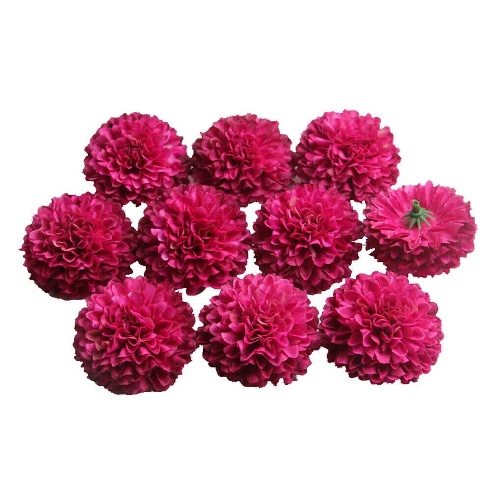 10 Pieces Chrysanthemum Artificial Silk Flower Heads Wedding Decor DIY Craft Red