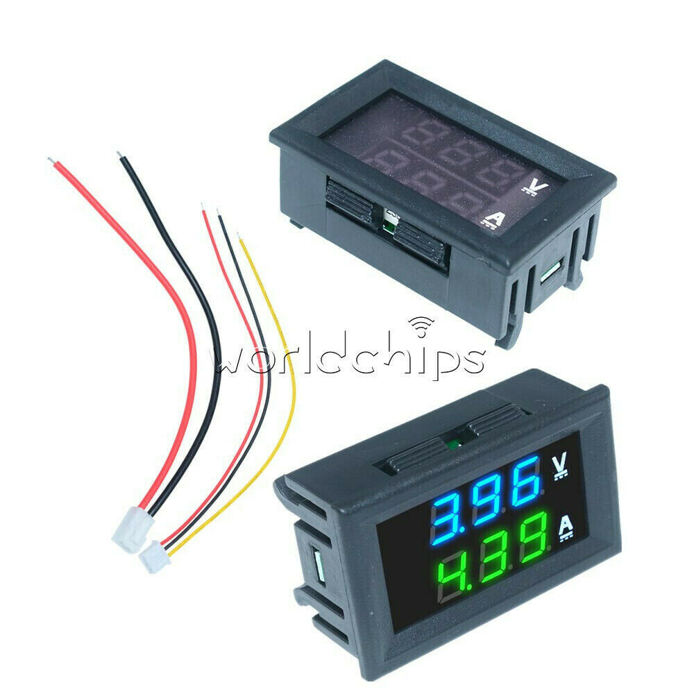 Digital DC 0-100V 10A Voltmeter Ammeter Voltage AMP Power Blue & Green Dual LED