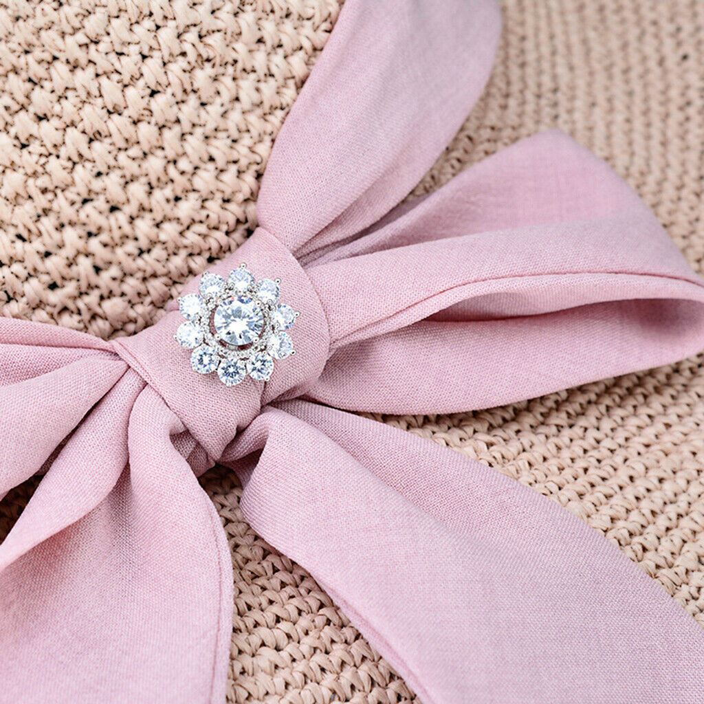 Cubic Zircon Flower Brooch Pin for Men Women Corsage Pin, Crystal Collar Pin
