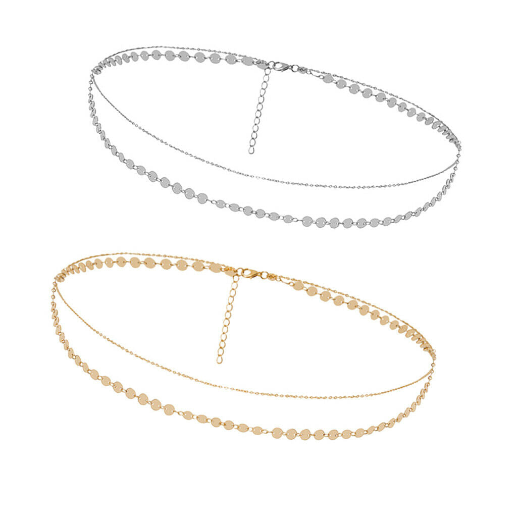2x Women's Sexy Bikini Belly Chain Crossover Adjustable Body Chain Jewelry