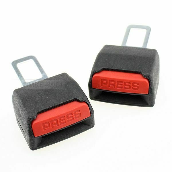 2x Universal Car Safety Belt Clip-in Buckle Extender Extension Black