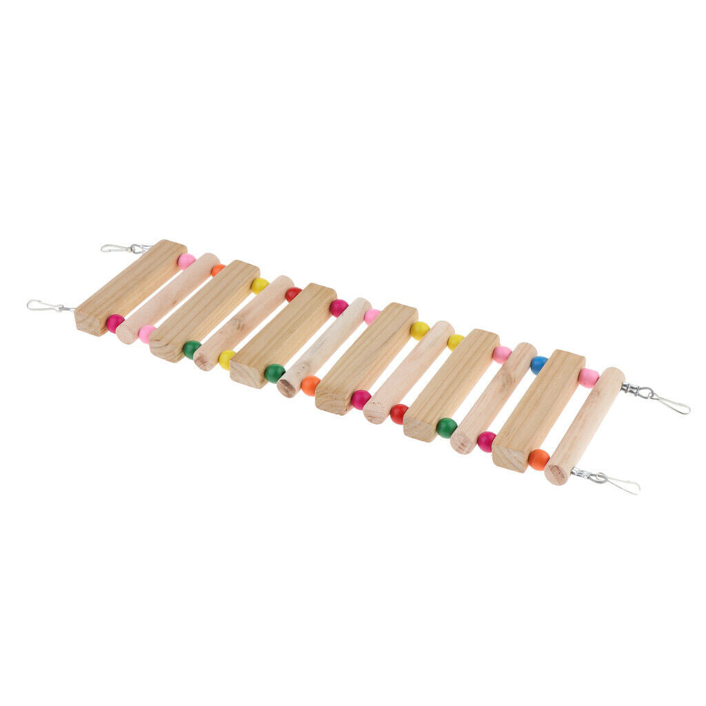 Bird Toys Wood Bird Ladder Step Parrot Ladder Swing Training Bridge Wooden