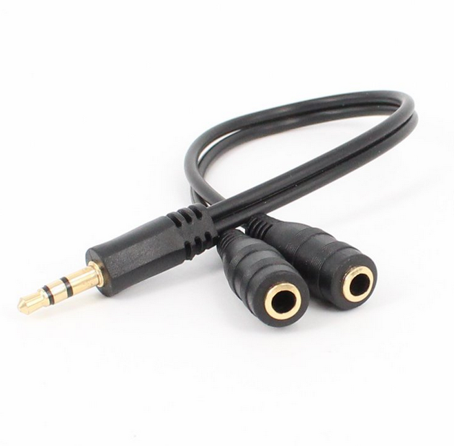 Audio Splitter Y Cable Jack Male to 2 Female M/F 3.5mm Stereo Earphone Headphone