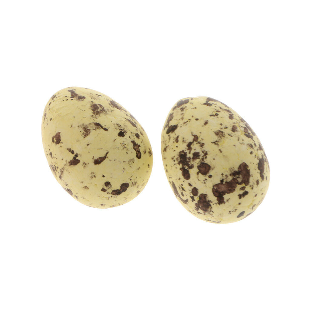5pcs 1.6'' Artificial Egg Nest Eggs Easter Eggs Kitchen Staging Prop -Yellow