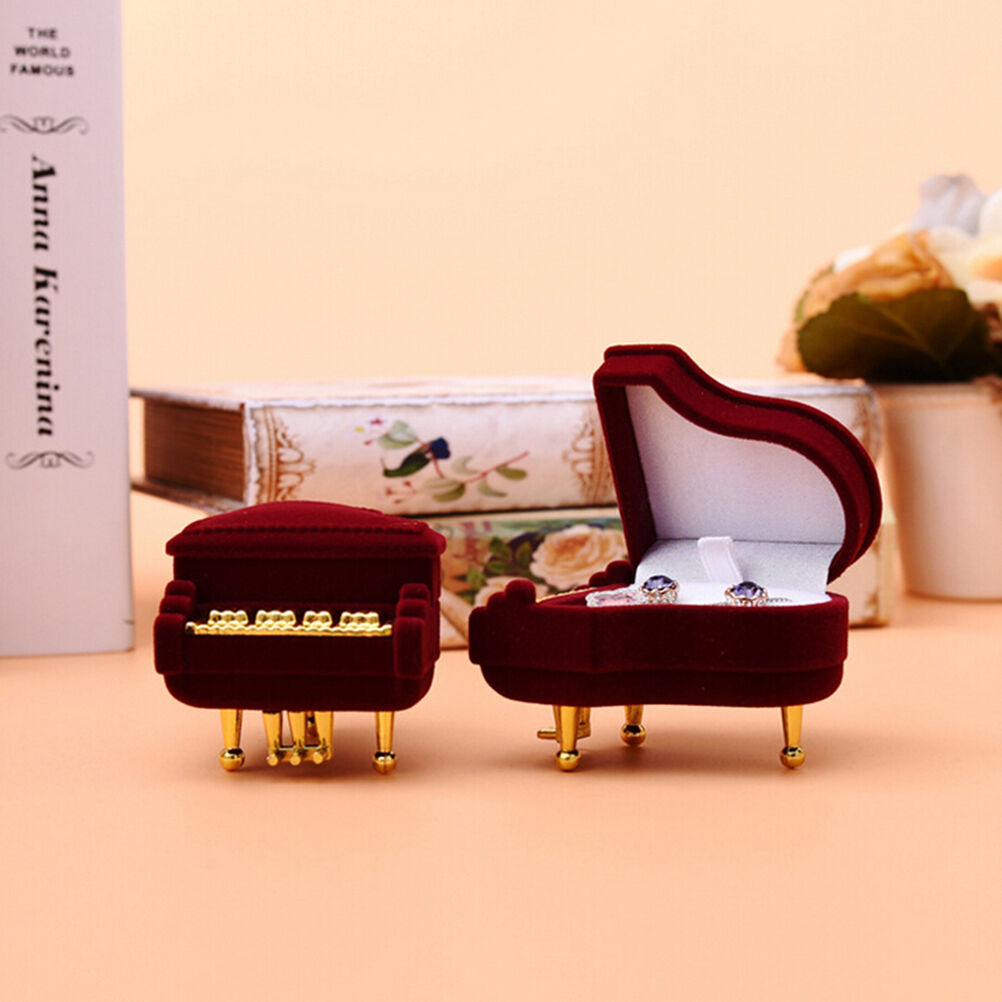 New Piano Ring Box Earring Pendant Jewelry Treasure Gift Case Weddin.l8
