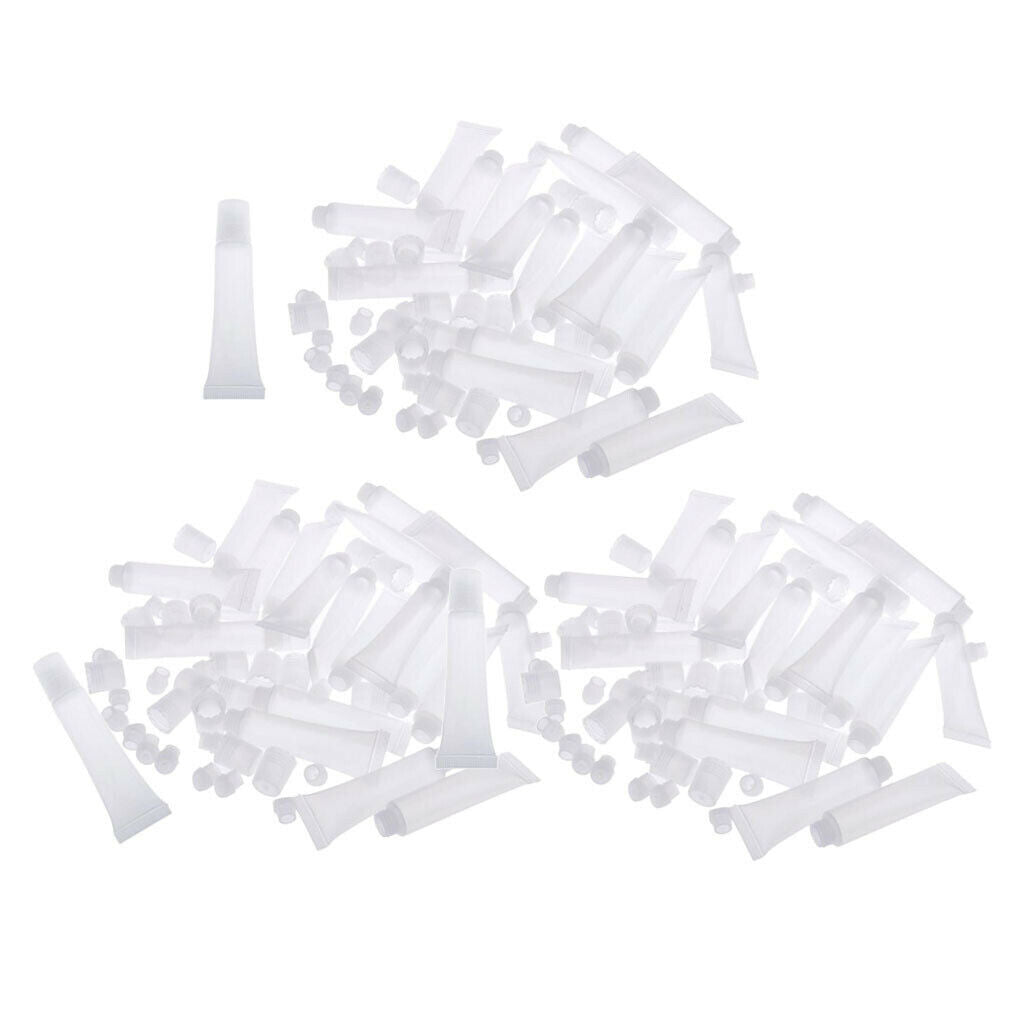 60x Clear Lip Gloss Soft Squeeze Tubes Portable Bottles Vials Containers