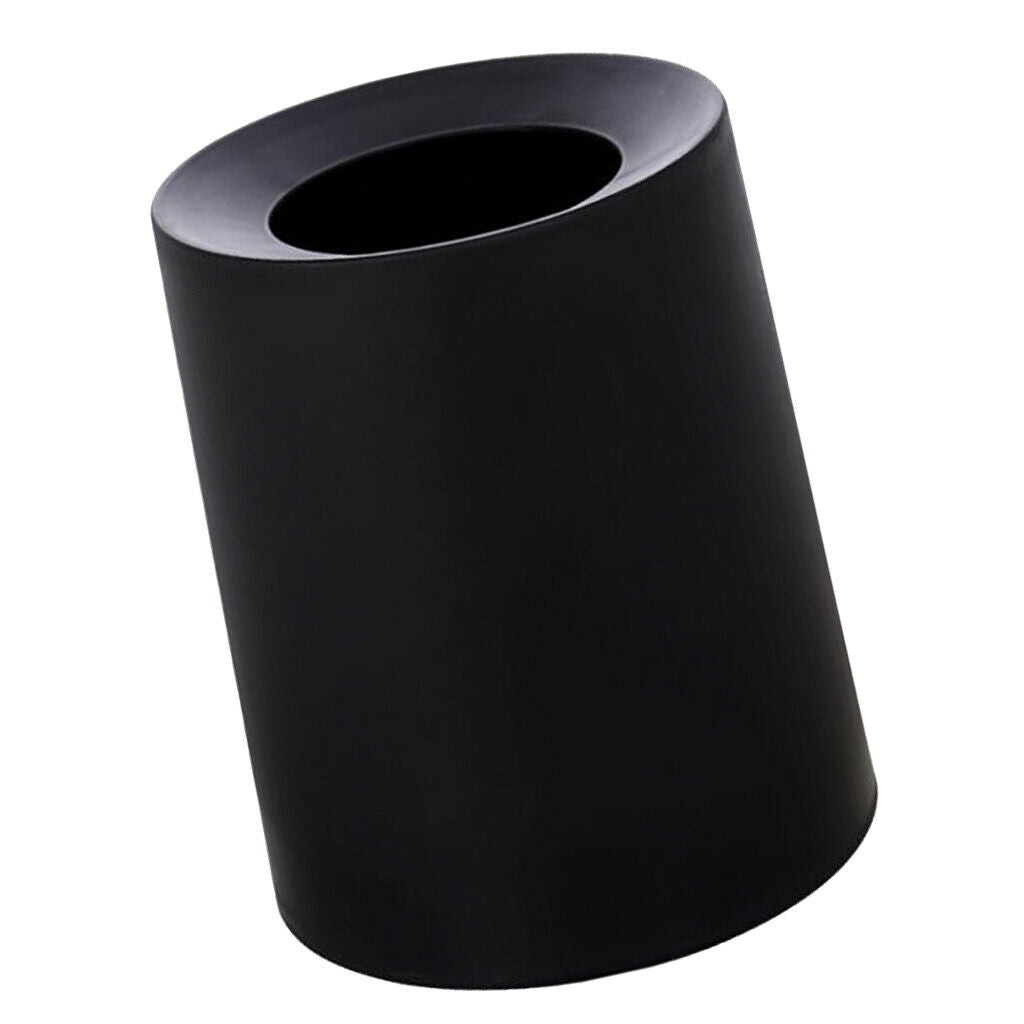 Waste Basket Trash Can For Bathroom Round Modern Garbage Bin 8L black