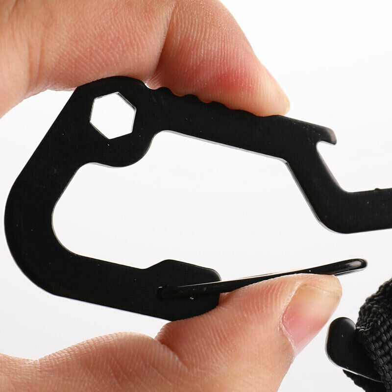Retractable Keychain Key Ring Metal with Steel Wire Multitool Carabiner C.l8