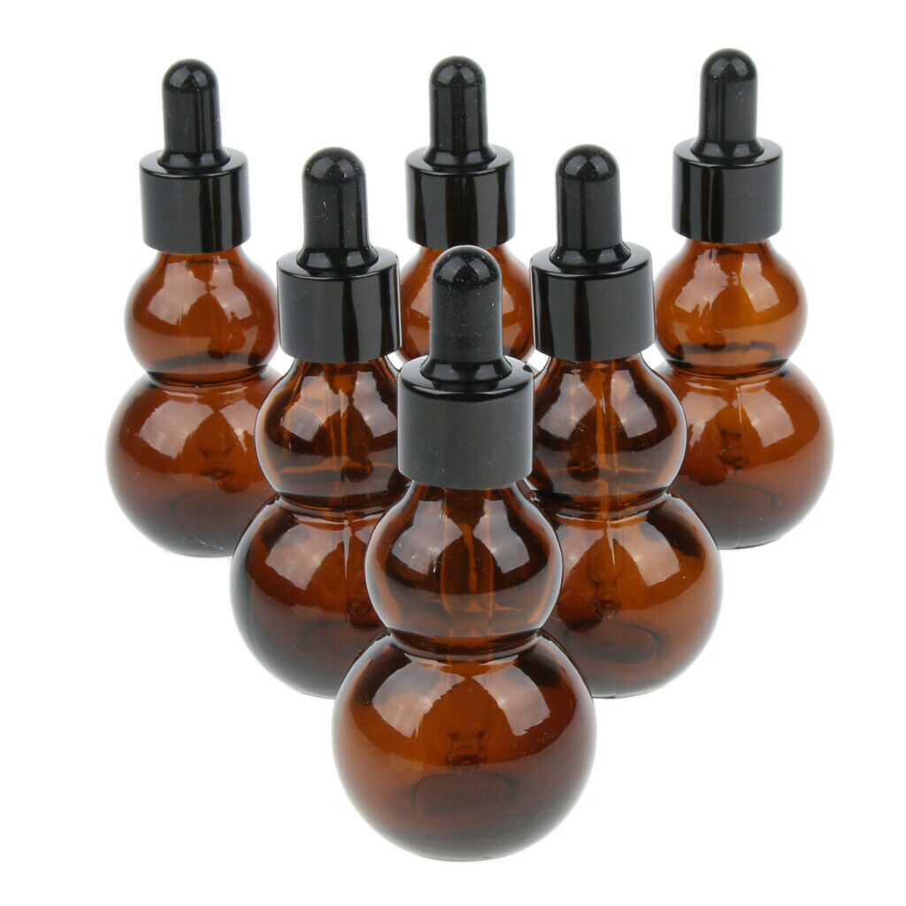 12pcs Amber Glass Bottle - 30ml Essential Oil Dropper Bottles - Refillable Empty