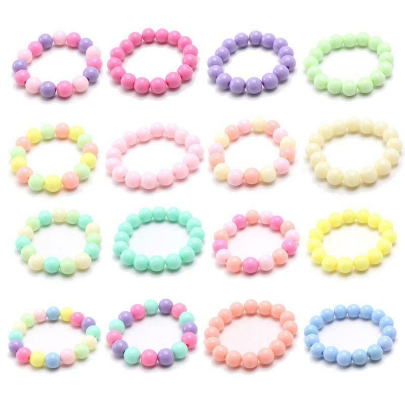 Candy Color Beaded Children's Bracelet Colorful Round Bead Cartoon Jewelry