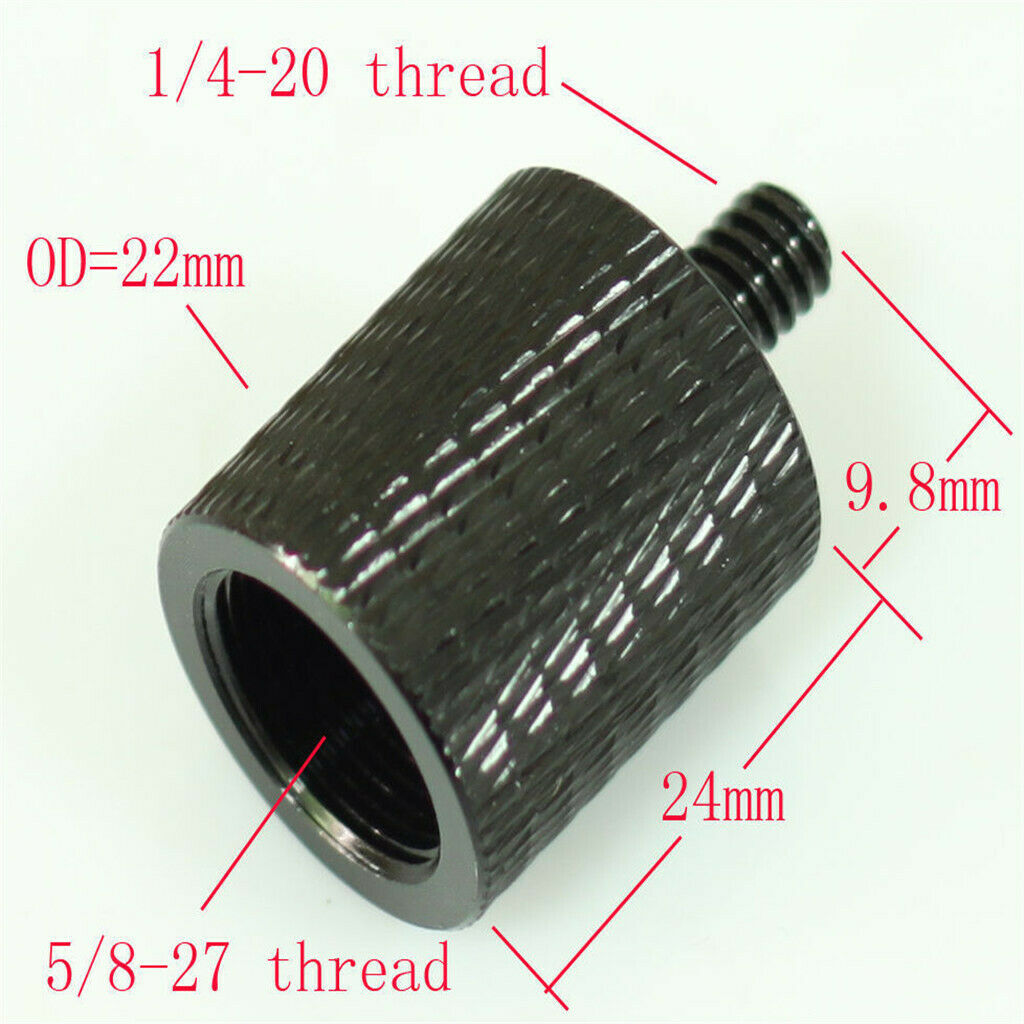 Metal 5/8 '' 27 female to 1/4 '' 20 male adapter screw for
