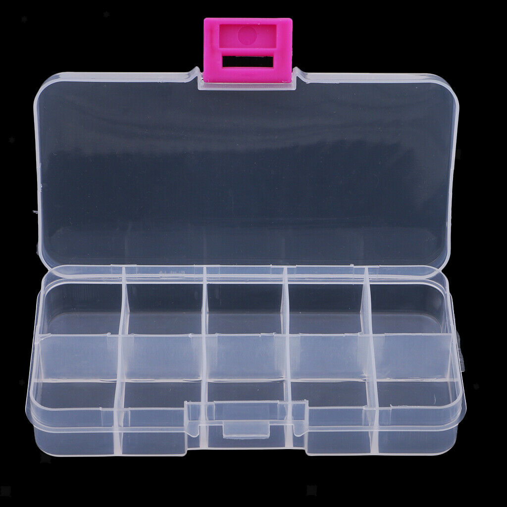 Home Clear Plastic Jewelry Beads Organizer Box